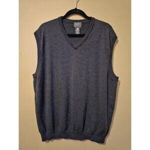 Mercer Street Studio Sweater Vest Mens XL Grey Merino Wool Pullover Australia